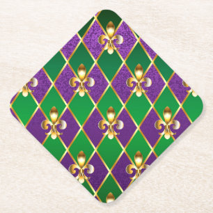 Juwelry Background Mardi Gras Kartonnen Onderzetters