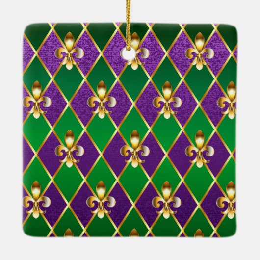 Juwelry Background Mardi Gras Keramisch Ornament (Achterkant)