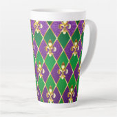 Juwelry Background Mardi Gras Latte Mok (Rechterhoek)