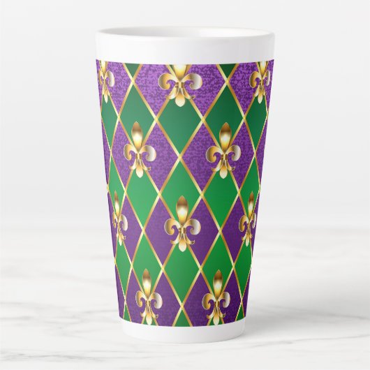 Juwelry Background Mardi Gras Latte Mok (Voorkant)