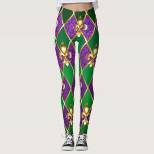 Juwelry Background Mardi Gras Leggings