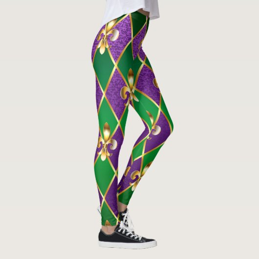 Juwelry Background Mardi Gras Leggings (Rechts)