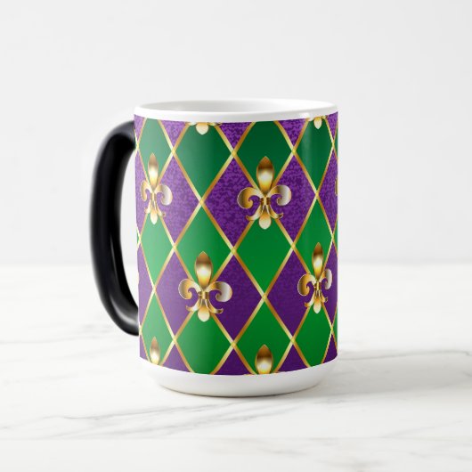 Juwelry Background Mardi Gras Magische Mok (Voorkant links)