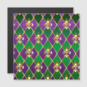 Juwelry Background Mardi Gras Magnetische Uitnodiging (Voorkant / Achterkant)