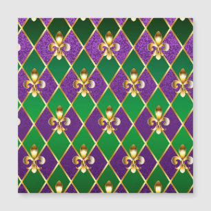 Juwelry Background Mardi Gras Magnetische Uitnodiging