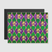 Juwelry Background Mardi Gras Magnetische Uitnodiging (Voorkant / Achterkant)