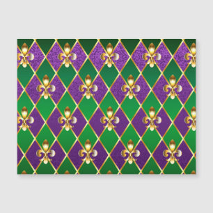 Juwelry Background Mardi Gras Magnetische Uitnodiging
