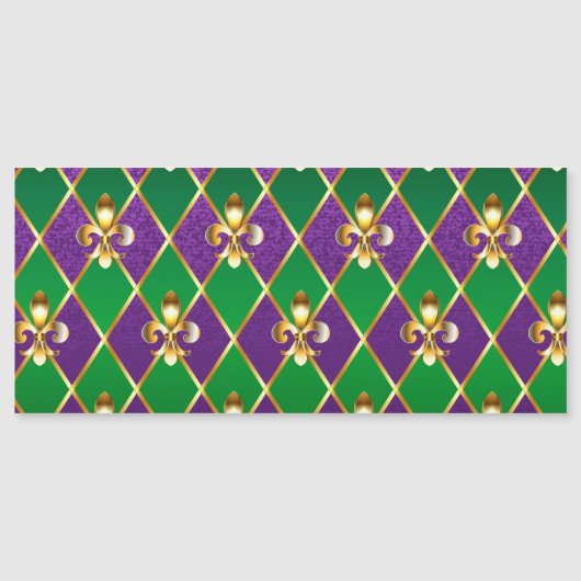 Juwelry Background Mardi Gras Magnetische Uitnodiging (Voorkant)