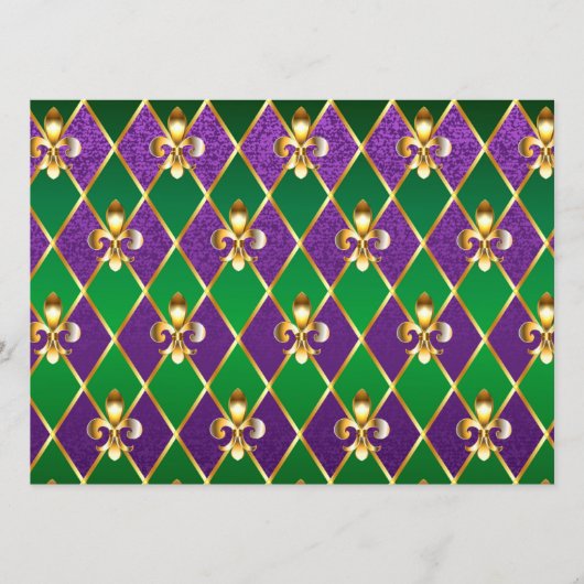 Juwelry Background Mardi Gras Menu (Voorkant)