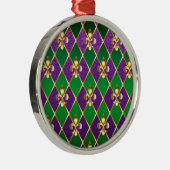 Juwelry Background Mardi Gras Metalen Ornament (Rechts)