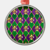 Juwelry Background Mardi Gras Metalen Ornament (Voorkant)
