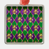 Juwelry Background Mardi Gras Metalen Ornament (Voorkant)