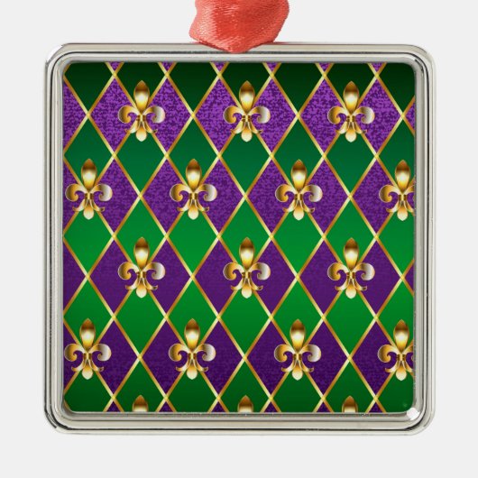 Juwelry Background Mardi Gras Metalen Ornament (Voorkant)