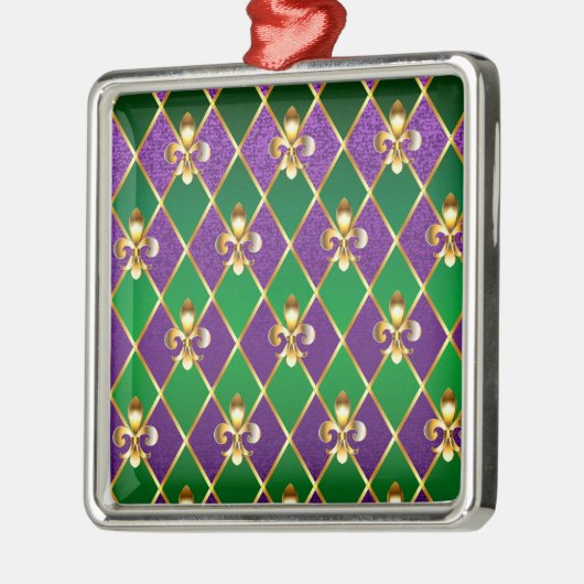 Juwelry Background Mardi Gras Metalen Ornament (Links)