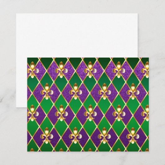 Juwelry Background Mardi Gras Notitiekaartje (Voorkant / Achterkant)