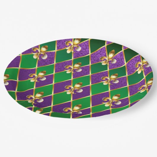 Juwelry Background Mardi Gras Papieren Bordje (Gekanteld)