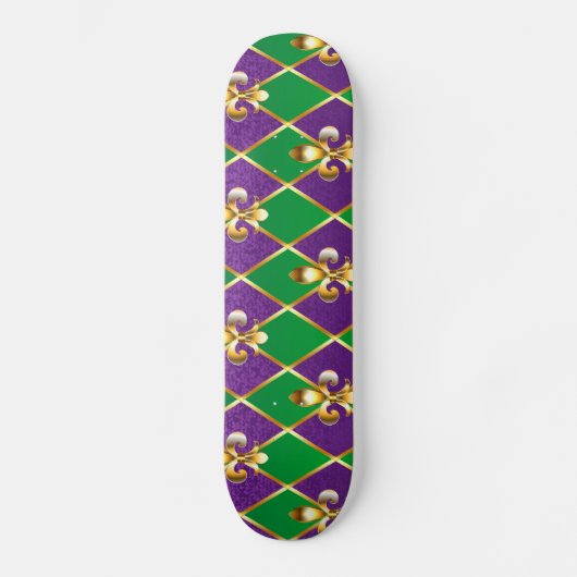 Juwelry Background Mardi Gras Persoonlijk Skateboard (Voorkant)