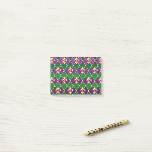 Juwelry Background Mardi Gras Post-it® Notes (Op bureau)