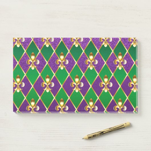 Juwelry Background Mardi Gras Post-it® Notes (Op bureau)