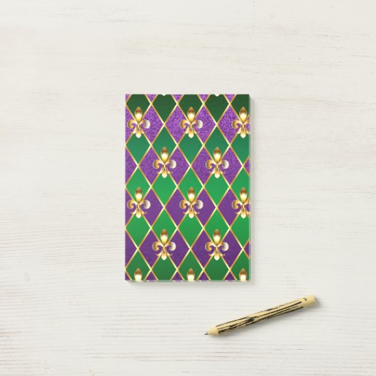 Juwelry Background Mardi Gras Post-it® Notes (Op bureau)