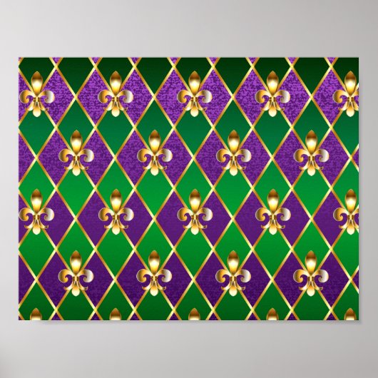 Juwelry Background Mardi Gras Poster (Voorkant)