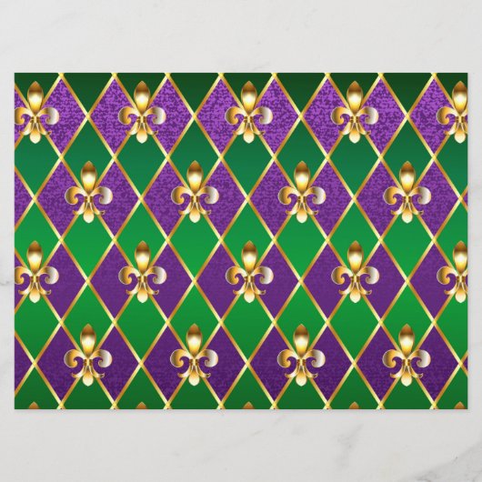 Juwelry Background Mardi Gras Programmakaart (Voorkant)