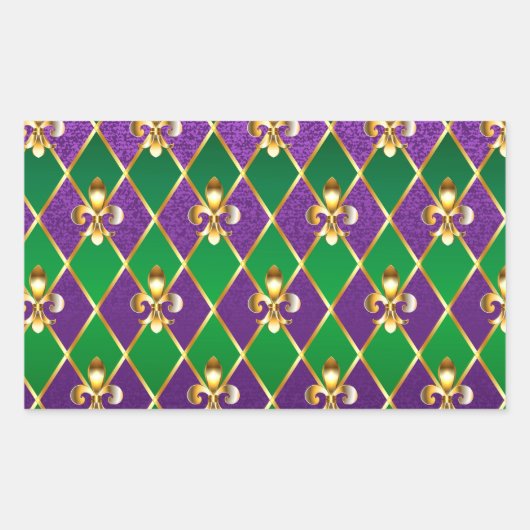 Juwelry Background Mardi Gras Rechthoekige Sticker (Voorkant)