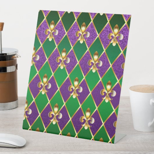 Juwelry Background Mardi Gras Reclamebord Met Voetstuk (Insitu)