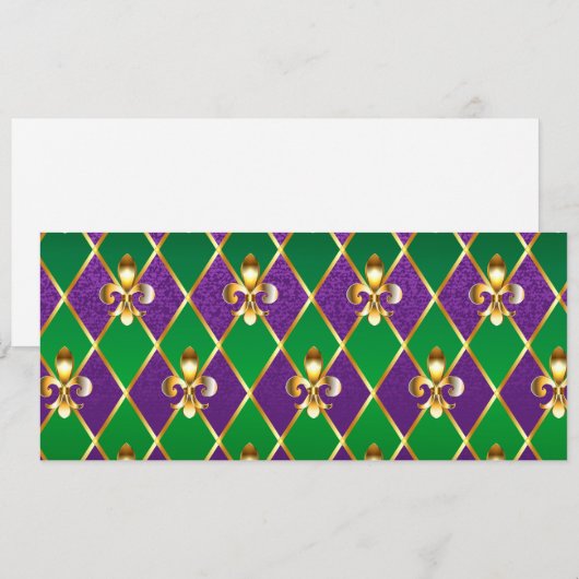 Juwelry Background Mardi Gras Save The Date (Voorkant / Achterkant)