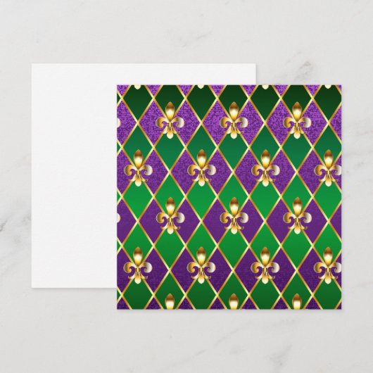 Juwelry Background Mardi Gras Save The Date (Voorkant / Achterkant)