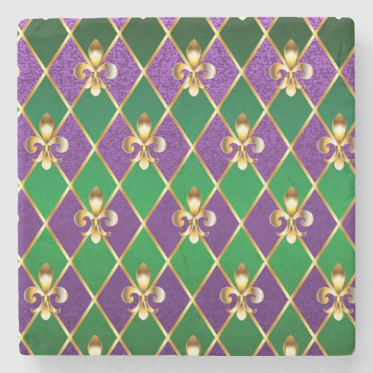 Juwelry Background Mardi Gras Stenen Onderzetter (Voorkant)