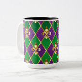 Juwelry Background Mardi Gras Tweekleurige Koffiemok (Voorkant links)