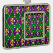 Juwelry Background Mardi Gras Verzilverd Omlijst Ornament (Rechts)
