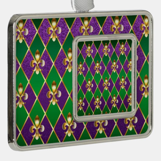 Juwelry Background Mardi Gras Verzilverd Omlijst Ornament (Rechts)