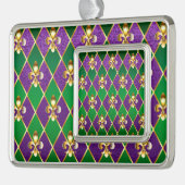 Juwelry Background Mardi Gras Verzilverd Omlijst Ornament (Links)