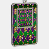 Juwelry Background Mardi Gras Verzilverd Omlijst Ornament (Rechts)