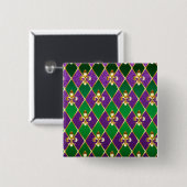 Juwelry Background Mardi Gras Vierkante Button 5,1 Cm (Voorkant /achterkant)