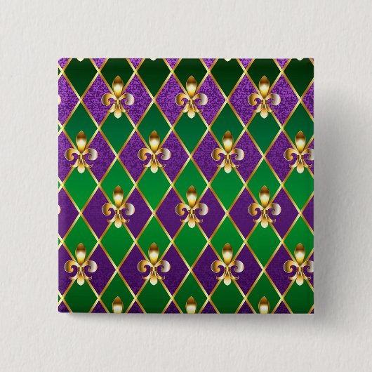 Juwelry Background Mardi Gras Vierkante Button 5,1 Cm (Voorkant)