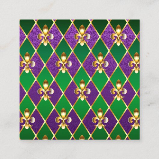 Juwelry Background Mardi Gras Vierkante Visitekaartje (Voorkant)