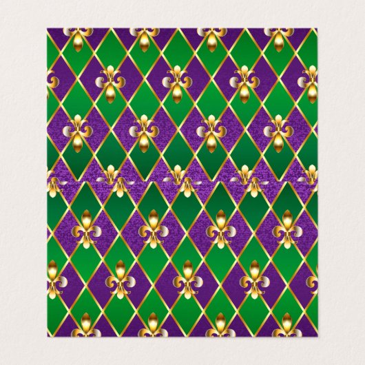 Juwelry Background Mardi Gras Visitekaartje (Buitenkant ongevouwen)