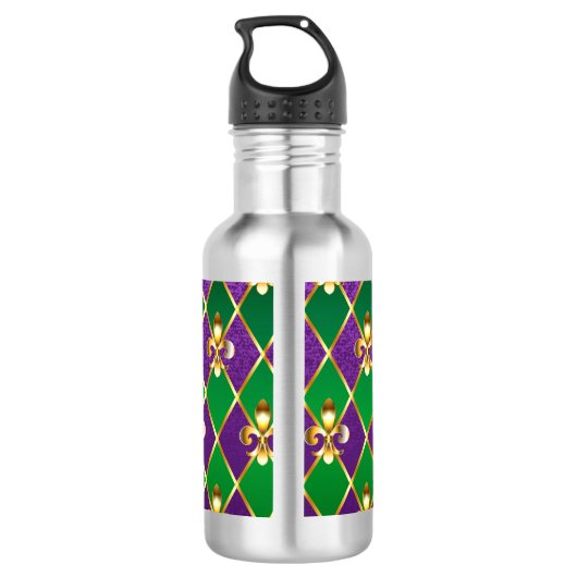 Juwelry Background Mardi Gras Waterfles (Achterkant)