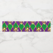Juwelry Background Mardi Gras Waterfles Etiket (Enkel label)