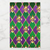 Juwelry Background Mardi Gras Wijn Etiket (Enkel label)