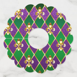 Juwelry Background Mardi Gras Wijnglaslabel