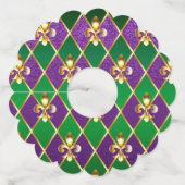 Juwelry Background Mardi Gras Wijnglaslabel (Voorkant)