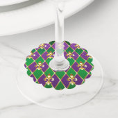 Juwelry Background Mardi Gras Wijnglaslabel (Dichtbij)