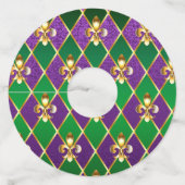 Juwelry Background Mardi Gras Wijnglaslabel (Voorkant)