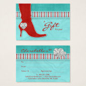 Juwelry Gift Kaart Spa Valentijns Heart Red Boot (Voorkant /achterkant)