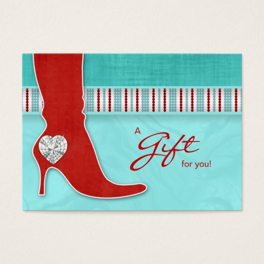 Juwelry Gift Kaart Spa Valentijns Heart Red Boot (Voorkant)