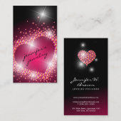 Juwelry Hot Pink Diamonds gems Heart Visitekaartje (Voorkant / Achterkant)